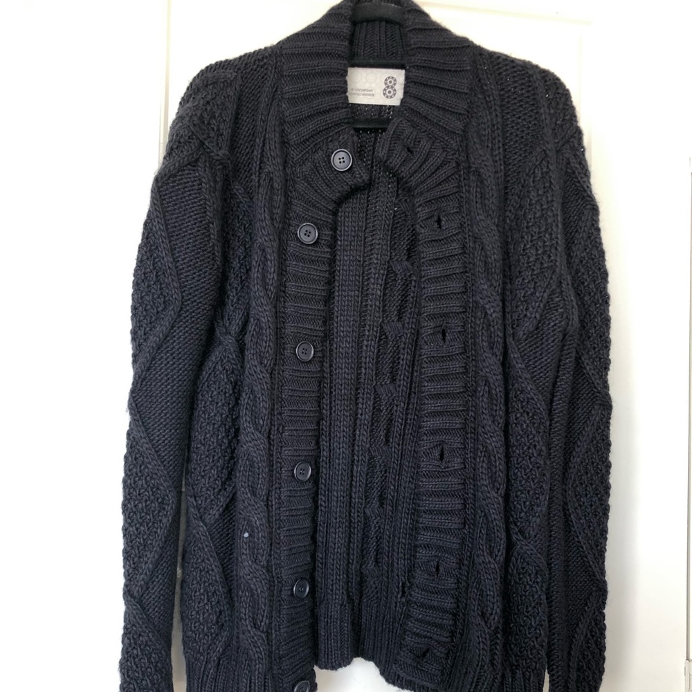 Designer Navy Knit Cardigan